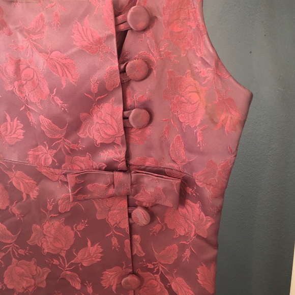 60s satin pink empire gown - Picture 3 of 5